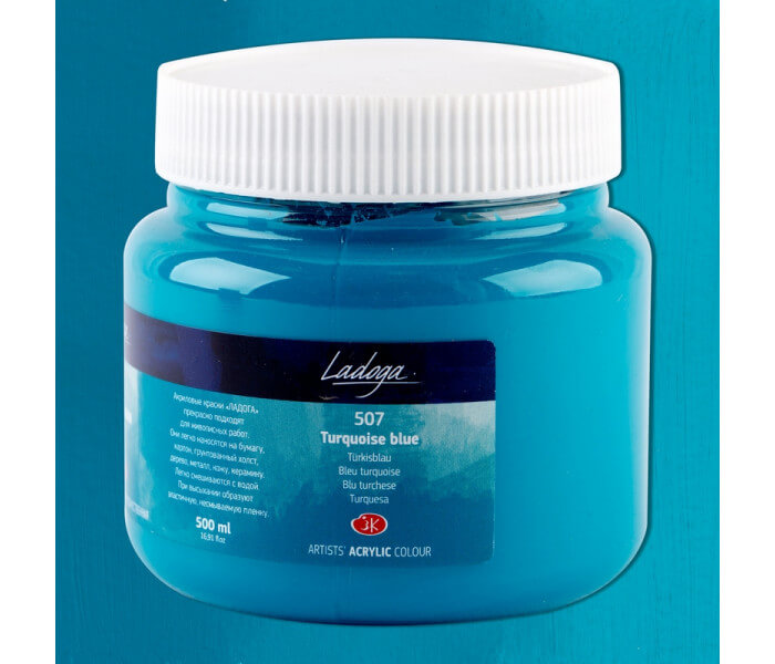 Levně Nevskaya Palitra Ladoga 2224507 Akrylová barva 500 ml, modrá tyrkysová 507