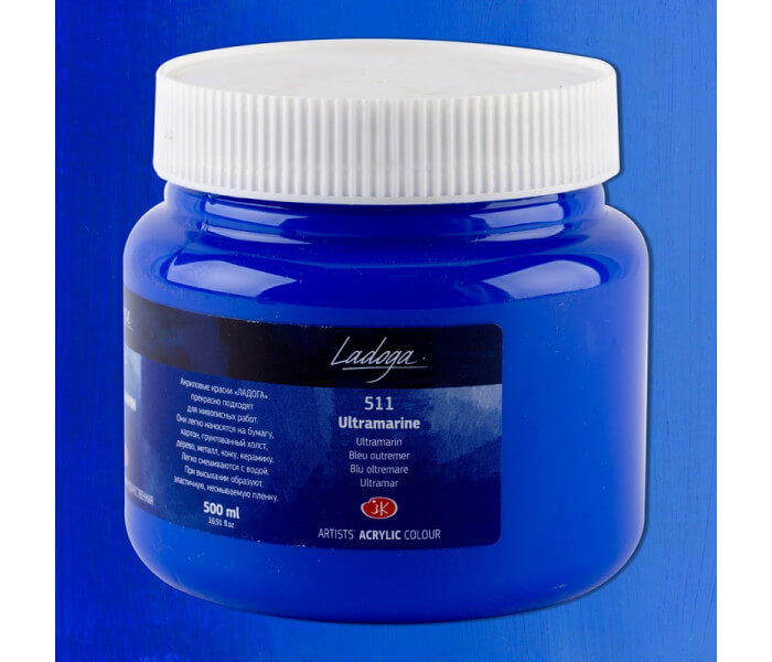 Levně Nevskaya Palitra Ladoga 2224511 Akrylová barva 500 ml, modrá ultramarín 511