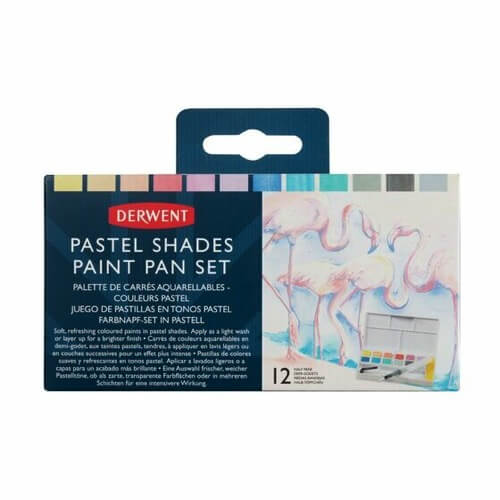 Levně Derwent Pastel Shades Paint Pan Set 2305865 Pastelové akvarelové barvy 12 ks
