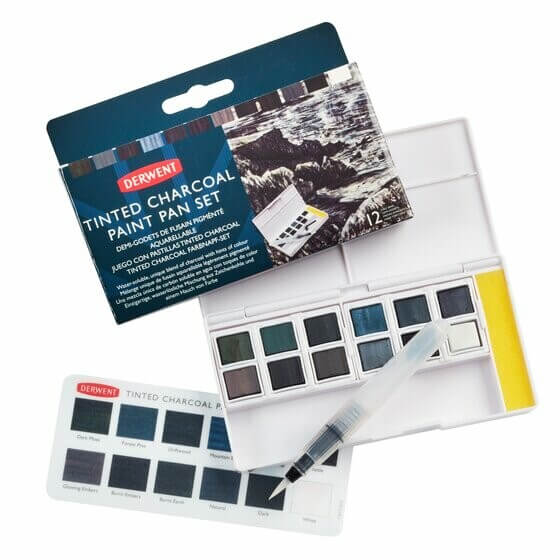 Derwent Akvarelové barvy Tinted Charcoal Paint Set 2305872