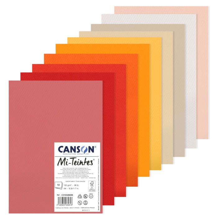 Levně Canson Mi-Teintes listy A4 10 archů 160g 31032S056 Teplé tóny