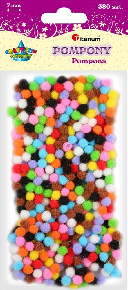 Titanum pompom 7 mm, mix barev, 380 ks 340950