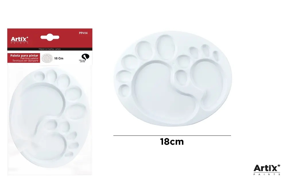 Levně Paleta plastová na vodou ředitelné barvy 18 cm Artix (2 stopy)