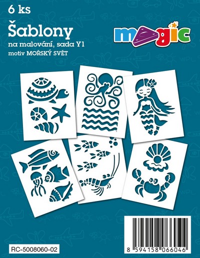 Levně Magic šablony papírové 6 ks sada Y1 - Mořský svět