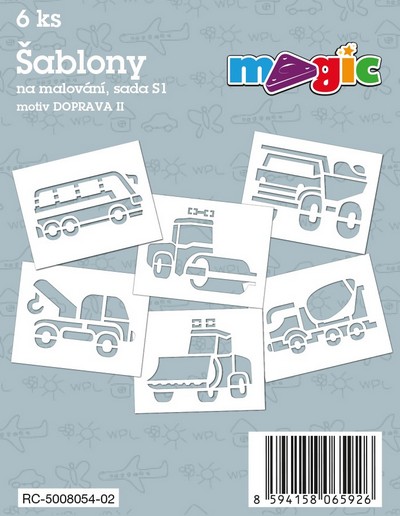 Levně Magic šablony papírové 6 ks sada S1 - Doprava II