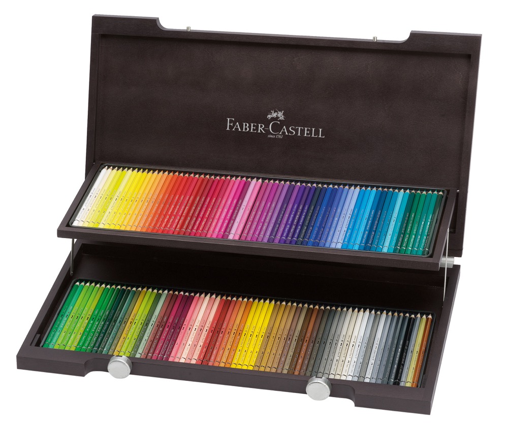 Levně Akvarelové pastelky Faber-Castell Albrecht Dürer dřevěný kufřík 120 barev