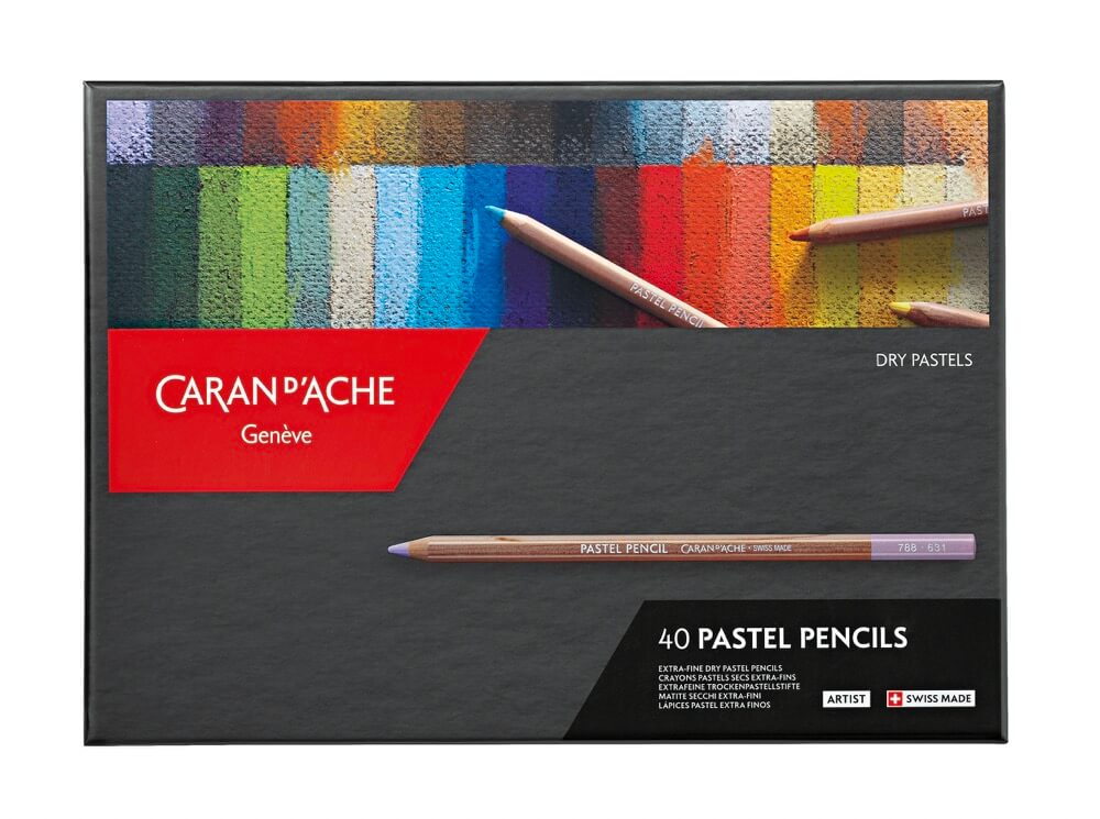 Caran D'Ache Umělecké suché pastely v tužce 40 barev, kartonový box