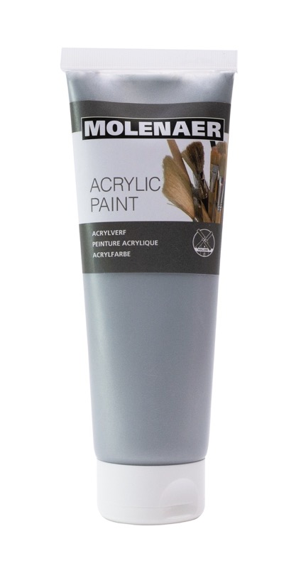 Levně Akrylová barva Molenaer 250 ml - stříbrná