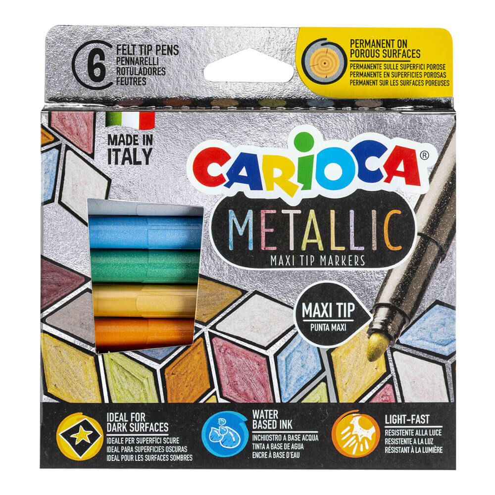 Levně Carioca Metallic Maxi Tip metalické popisovače 6 ks