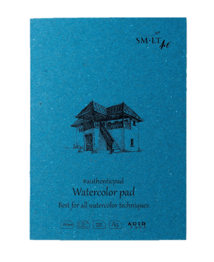 Levně SM.LT Akvarelový blok SMLT Watercolor Pad A5 280g, 20 listů, lepený