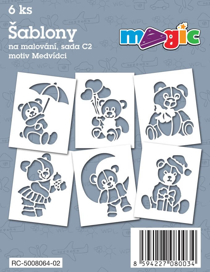 Levně Magic šablony papírové 6 ks sada C2 - Medvídci