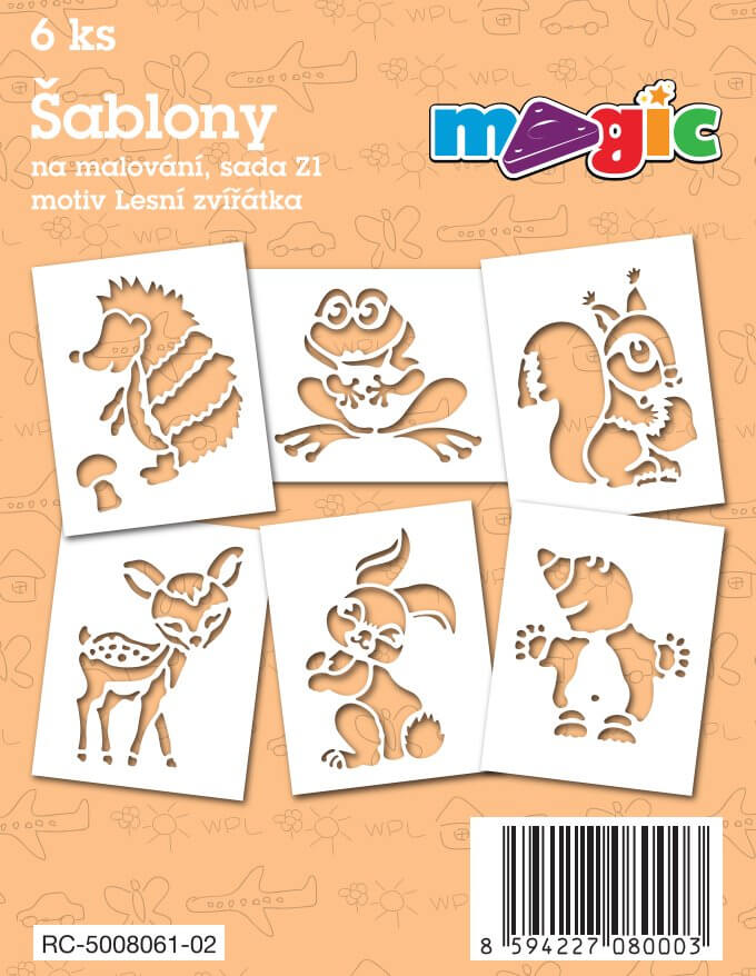 Levně Magic šablony papírové 6 ks sada Z1 - Lesní zvířátka