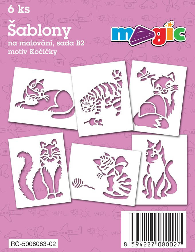 Levně Magic šablony papírové 6 ks sada B2 - Kočičky