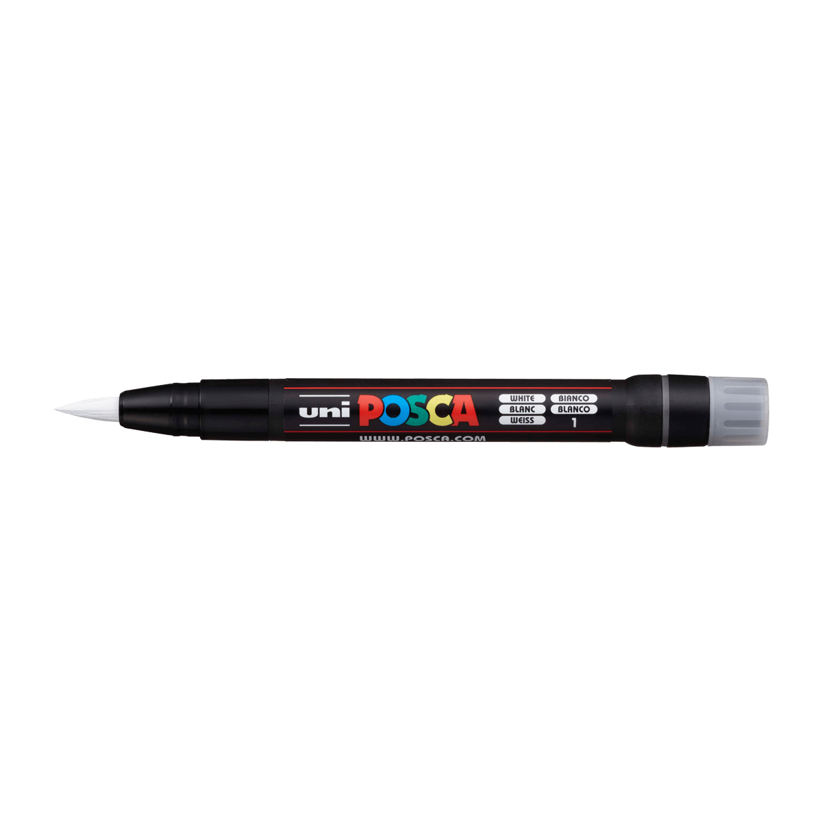 Uni POSCA PCF-350 štětcový popisovač – bílý