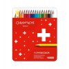 71865 1 caran d ache swisscolor permanentni pastelky 18 barev plechova krabicka