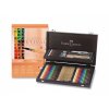 Faber-Castell Compendium 53 ks v dřevěné kazetě + blok Clairefontaine Etival A4, 300g