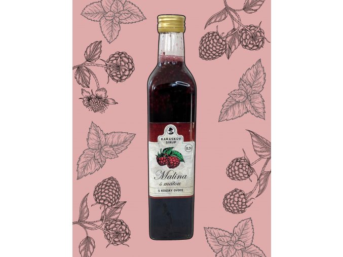 KARÁSKŮV SIRUP MALINOVÝ S MÁTOU (500 ml) /J