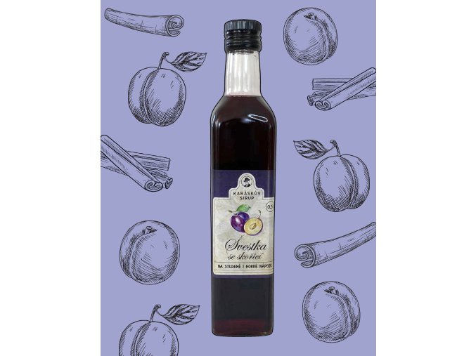 KARÁSKŮV SIRUP ŠVESTKOVÝ SE SKOŘICÍ (500 ml) /J