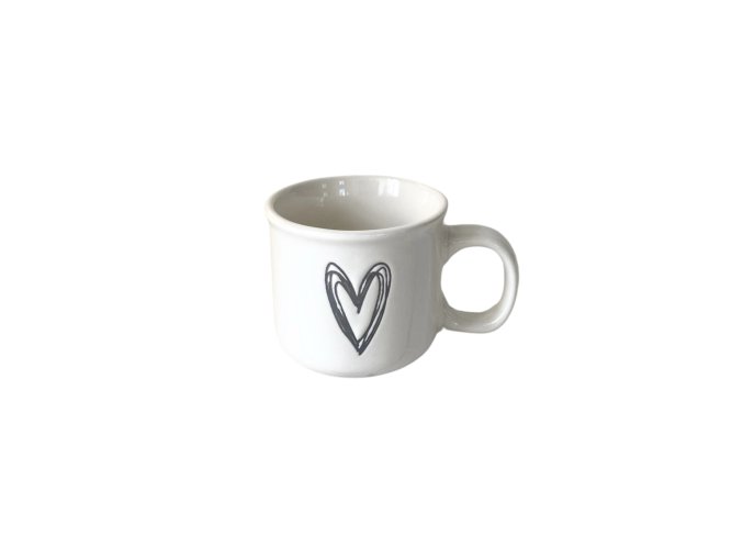 Keramický hrneček na espresso srdíčko 85 ml I. /J
