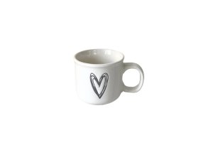 Keramický hrneček na espresso srdíčko 85 ml I. /J