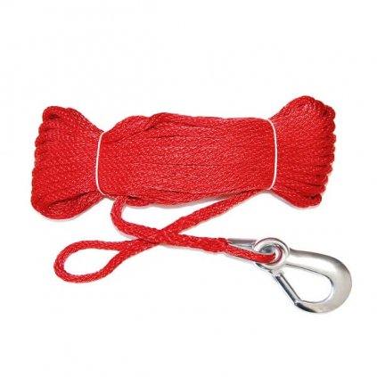Záchytné lano s karabinou (20m) červené