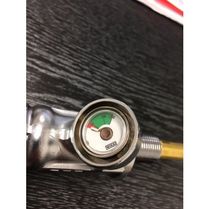 Ventil na tlakovou lahev VTI s manometer, EFV, dvojzubec, M18x1,5