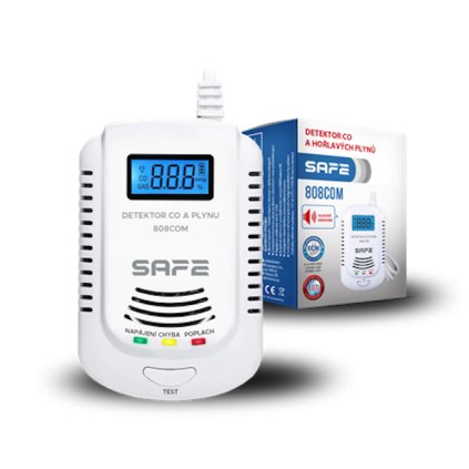Kombinovaný detektor SAFE 808COM - detekce CO, hořlavých a výbušných plynů