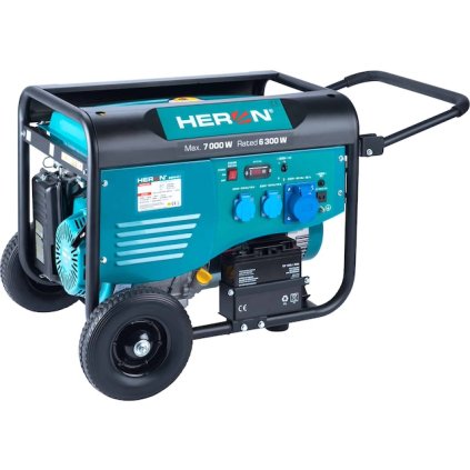 Elektrocentrála HERON benzínová 15HP - 7,0 kW, pro svařování, elektrický start, podvozek
