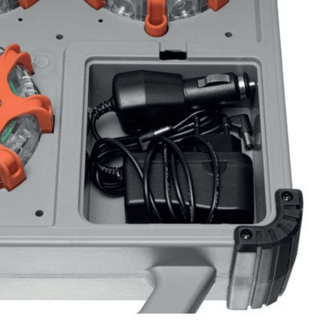 POWERFLASH SET výstražné světlo LED 306B v profi kufru s nabíjecím příslušenstvím