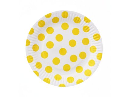 talerzyki papierowe groszki zolte 18 cm 6 sz