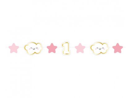 Girlanda 1.rok růžová