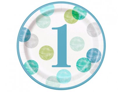Talíře velké papírové 1.narozeniny 8ks