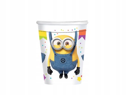 Kubeczki urodzinowe Minionki 250ml 8szt Kolor dominujacy wielokolorowy