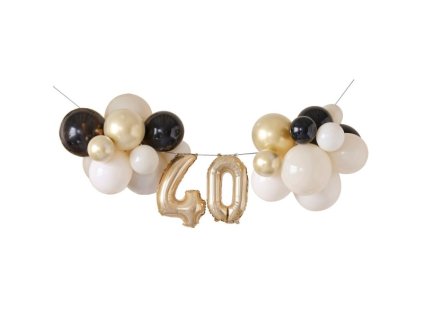 Balonkova dekorace 40. narozeniny cerna telova 60CN115