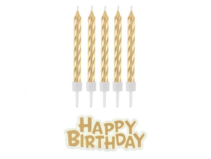 Svíčky dortové zlaté HB 16ks