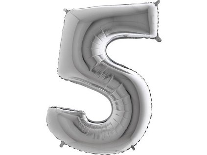 Balon foliove cislo stribrne 5 71WSILVER5