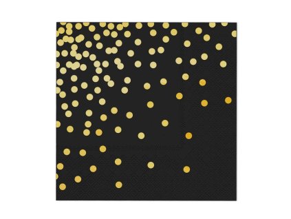 BLACK NAPKIN GOLD DOTS 720x