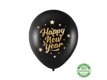 balon biodegradowalny happy new year czarny 100szt 720x
