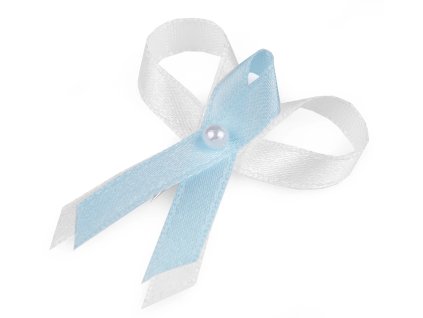 Vývazek k myrtě bílo-světle modrý