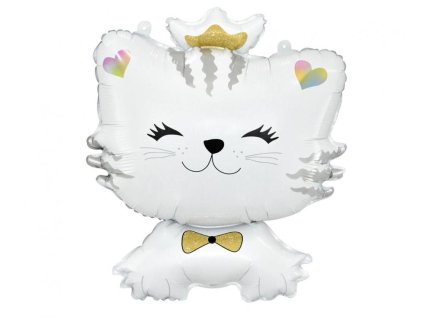 Balonek foliový KOČKA celá bílá