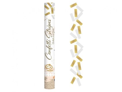 Vystřelovací konfety zlato-bílé 40cm