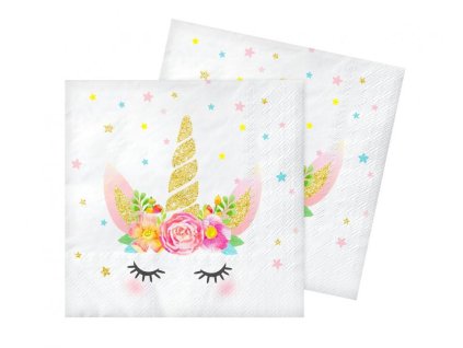 Ubrousky papírové JEDNOROŽEC duha 20ks