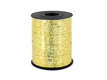 Wstazka plastikowa holograficzna zlota 225m 510063 720x