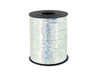 Wstazka plastikowa holograficzna srebrna 225m 510062 720x