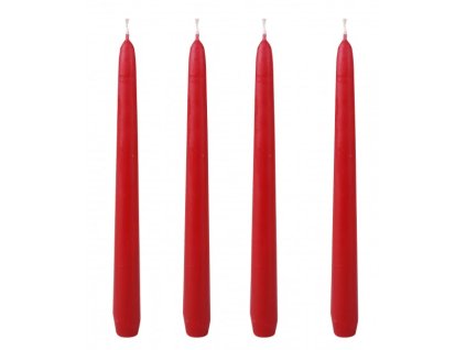 set de 4 bougies longue rouge pour chandelier