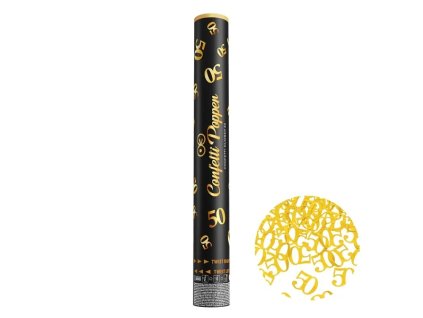 Konfety vystrelovaci zlate 50 40 cm 52512179