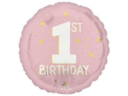 Balonek foliový 1.narozeniny růžový