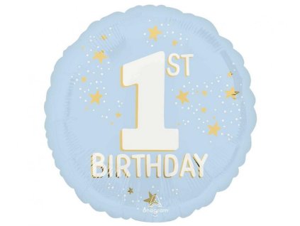 Balonek foliový 1.narozeniny modrý
