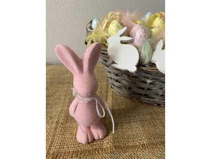 Růžový keramický zajíček