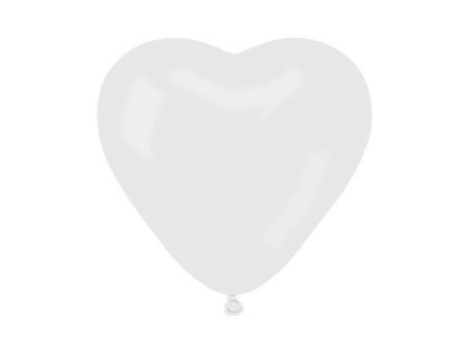 Balonek srdce bílé latexové 25 cm